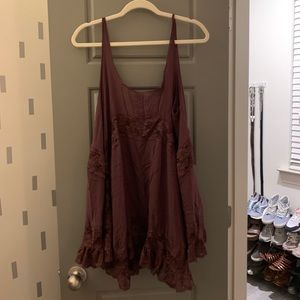 FREE PEOPLE burgundy slip dress